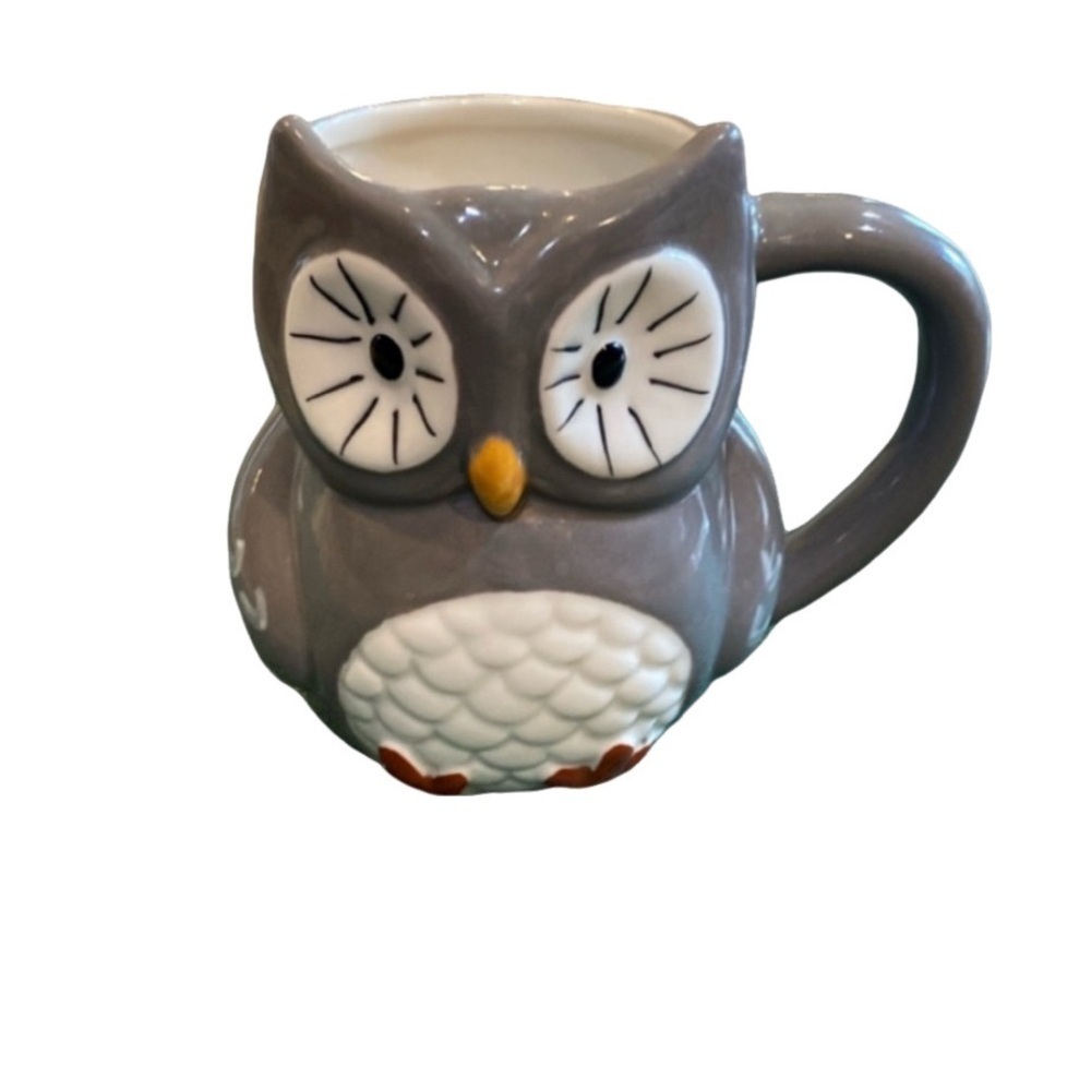Threshold gray owl mug. 12 ounce capacity. Stoneware. Dishwasher & micro safe.